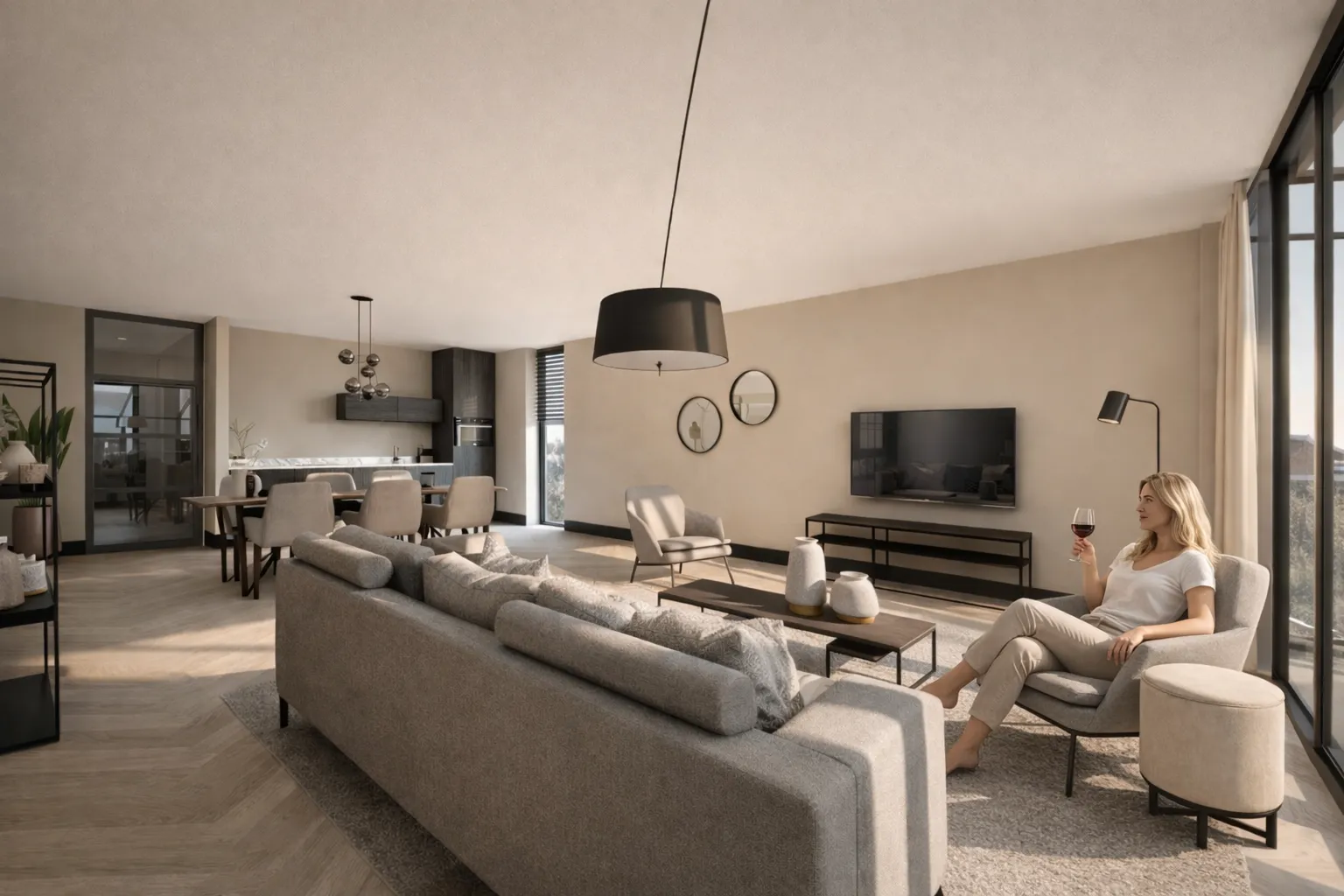 Woonkamer in de tweede interieurstijl